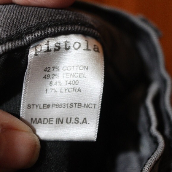 Pistola Gray Wash Skinny Jeans Raw Hem Stretch Denim Modern Trendy 26 US - Picture 14 of 15